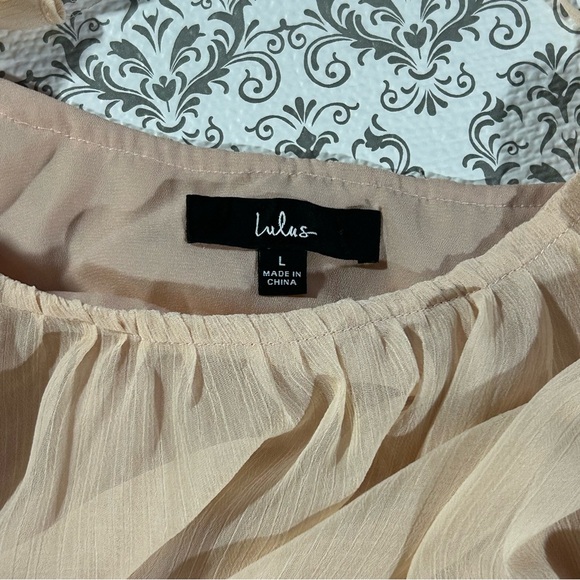 Lulu's Cream Off-Shoulder Women's Top - Picture 7 of 12
